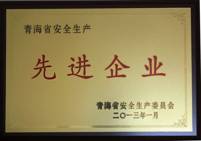 青海物产荣获“2012年度安全生产先进企业”荣誉称号